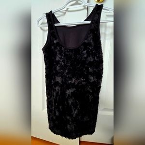 EUC in new condition black faux vest from Japan